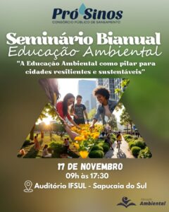 Inscrições abertas para o Seminário Bianual de Educação Ambiental